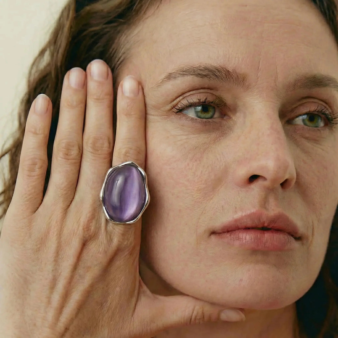 LoveEcho Natural Stone Crystal Ring