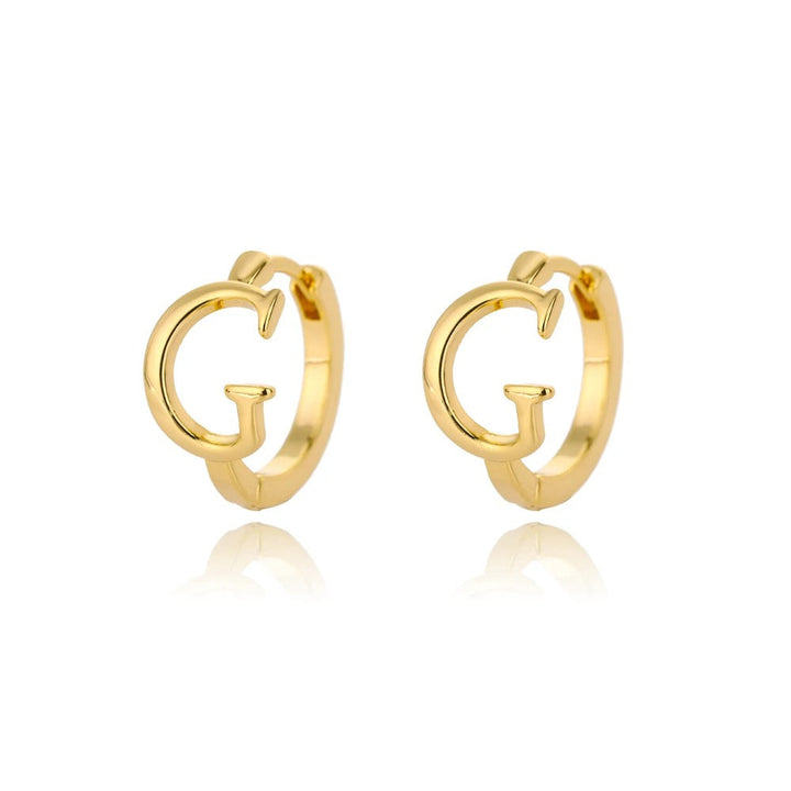 Minimal Initial Letter Stud Earrings