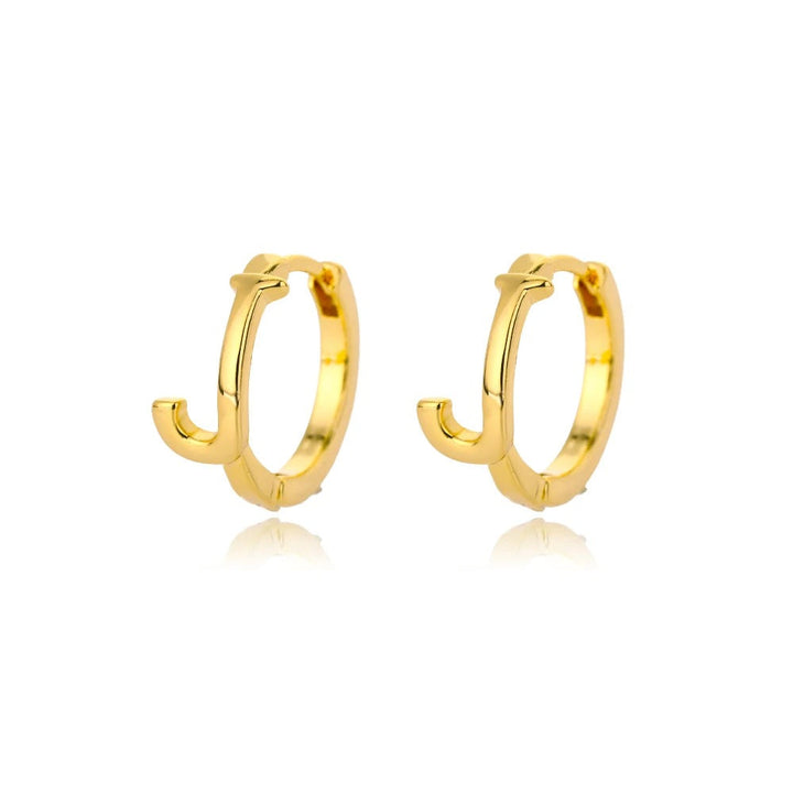 Minimal Initial Letter Stud Earrings