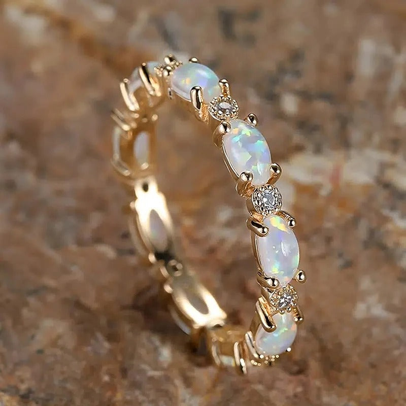 Classic Gold Opal Eternity Band