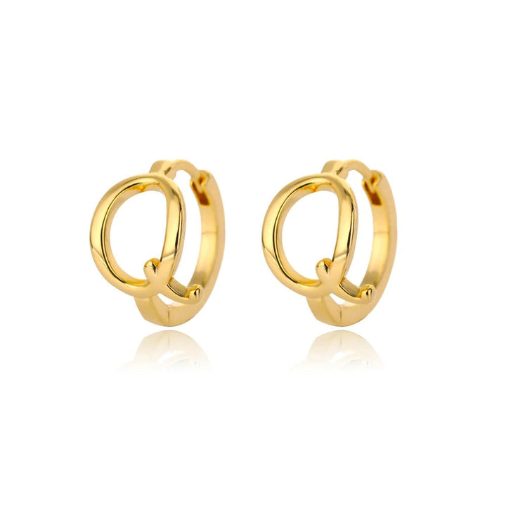 Minimal Initial Letter Stud Earrings
