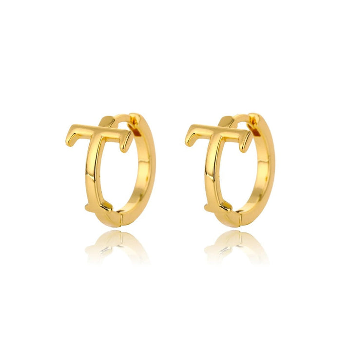Minimal Initial Letter Stud Earrings
