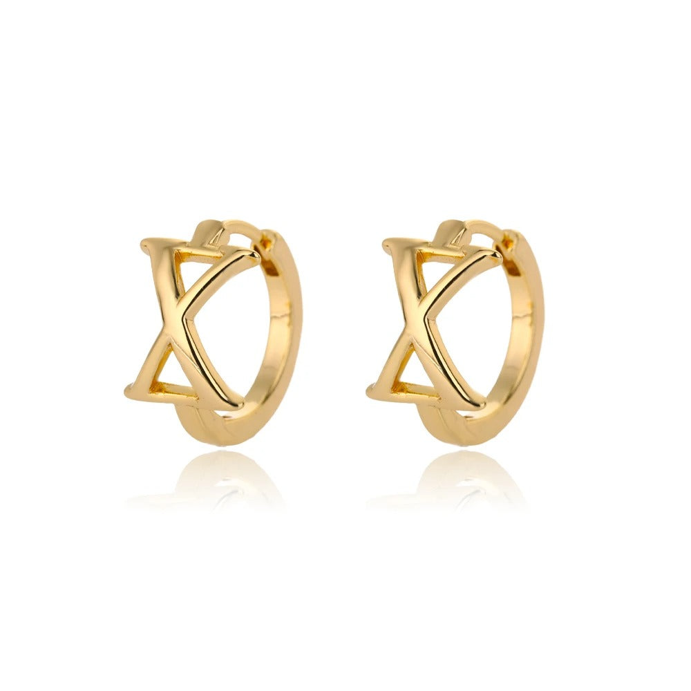 Minimal Initial Letter Stud Earrings