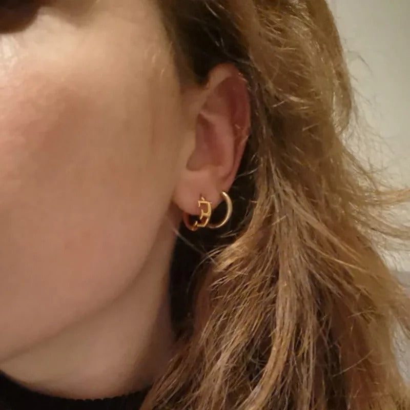 Minimal Initial Letter Stud Earrings