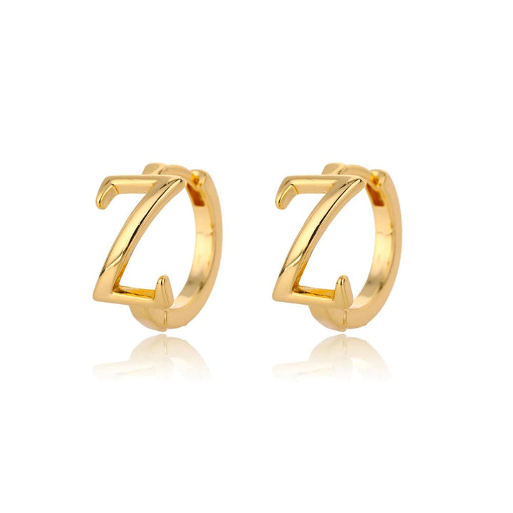 Minimal Initial Letter Stud Earrings