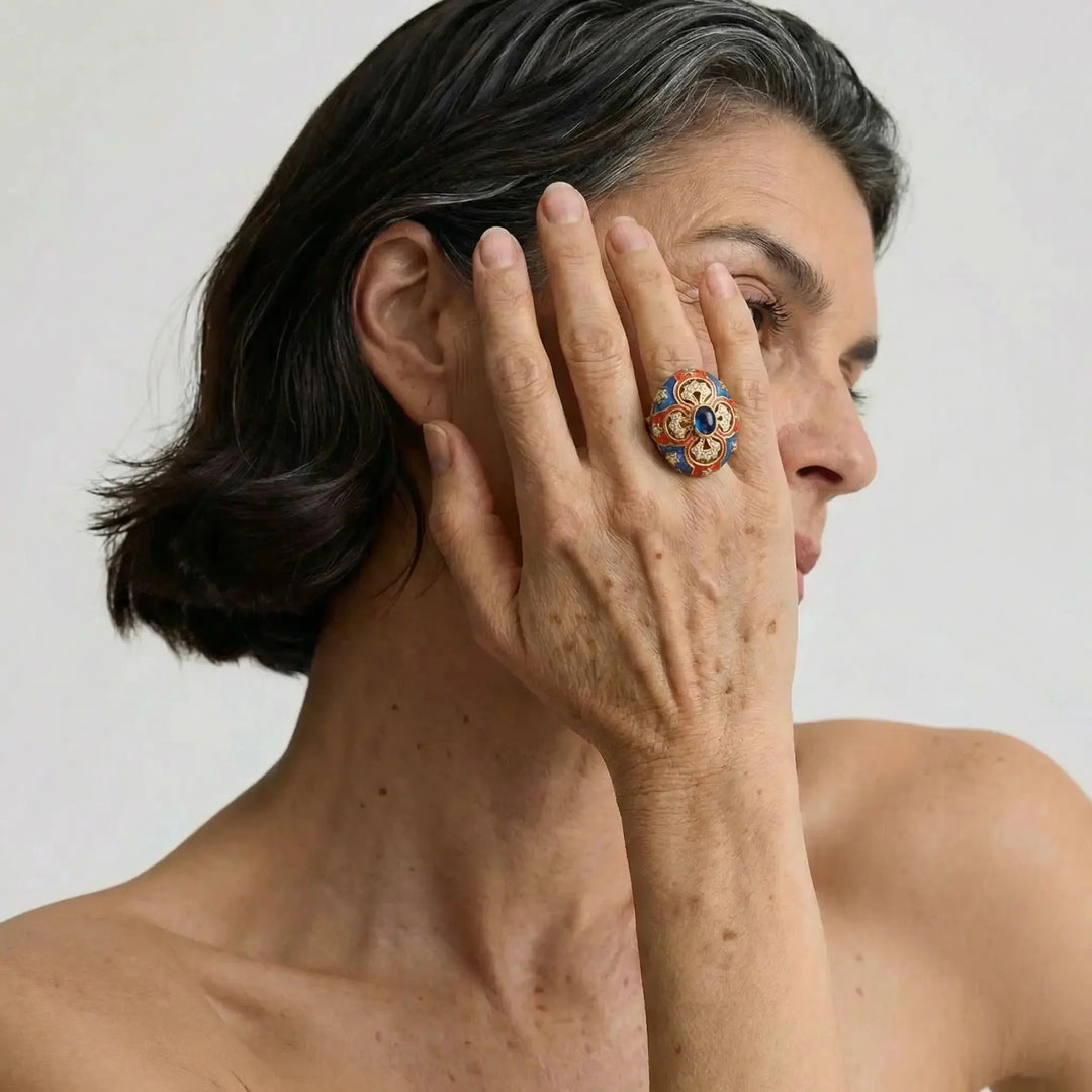 Majesty Enamel Medallion Ring