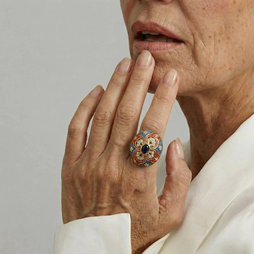 Majesty Enamel Medallion Ring