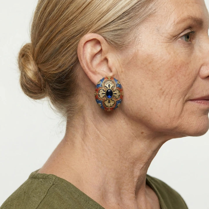 Majesty Enamel Stud Earrings