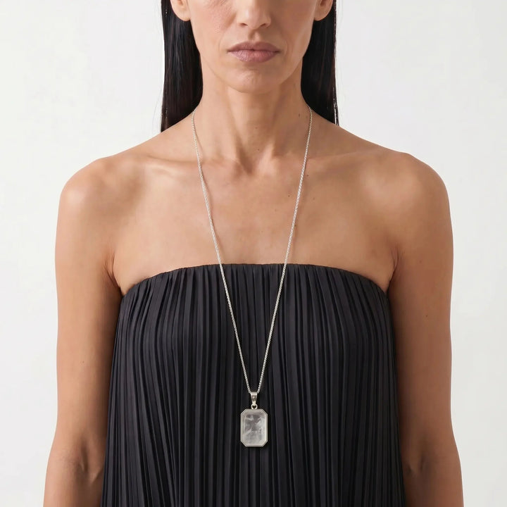 Marique French Vintage Natural Stone Crystal Necklace