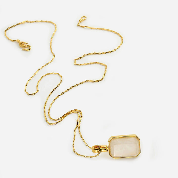 Marique French Vintage Natural Stone Crystal Necklace