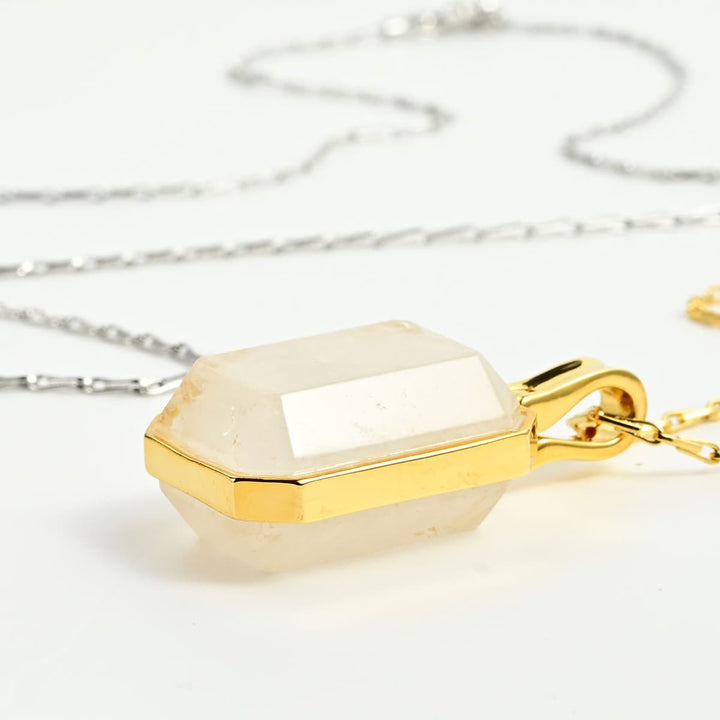 Marique French Vintage Natural Stone Crystal Necklace