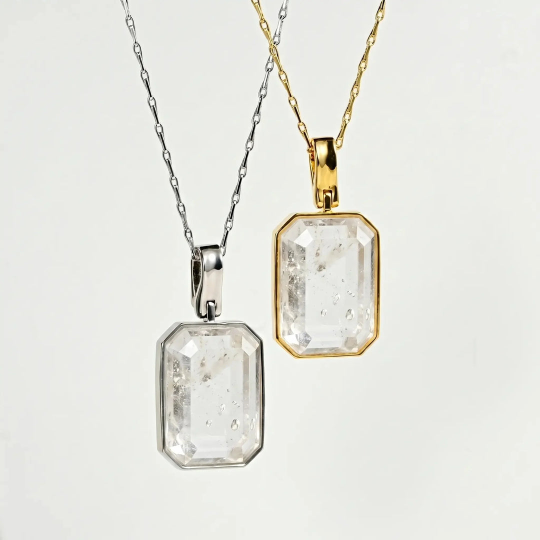 Marique French Vintage Natural Stone Crystal Necklace