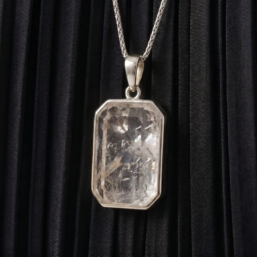 Marique French Vintage Natural Stone Crystal Necklace