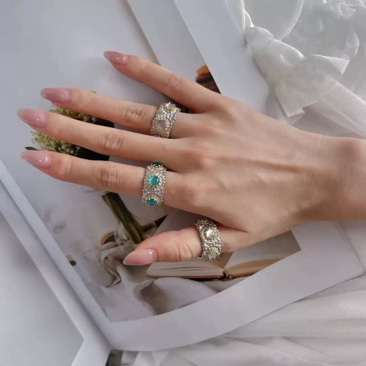 Mosaic Bloom Open Ring