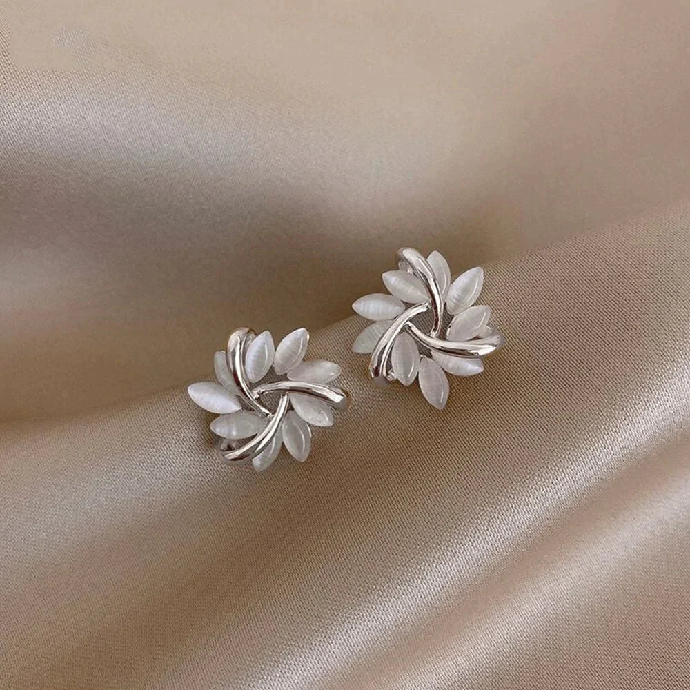 Refined Gold and Silver Stud Earrings
