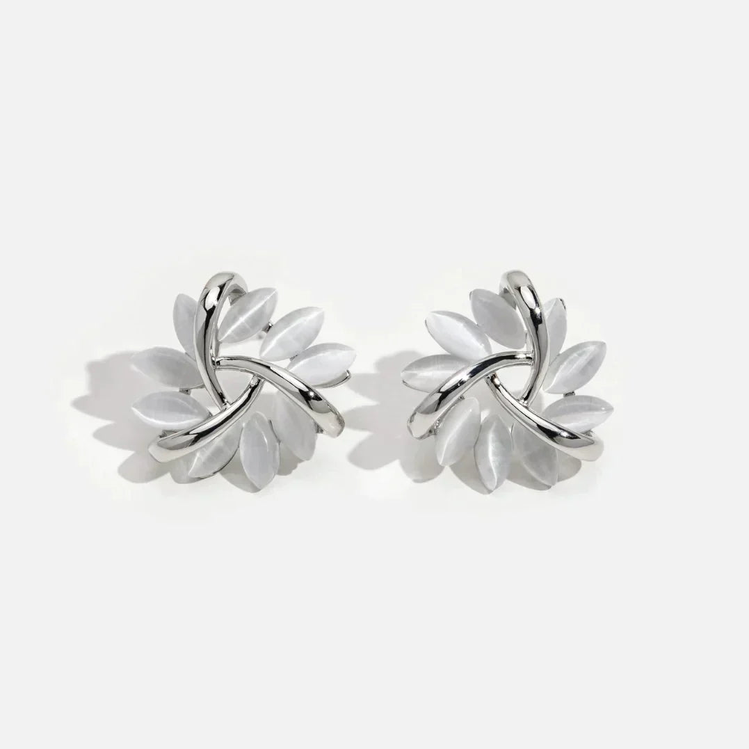 Refined Gold and Silver Stud Earrings
