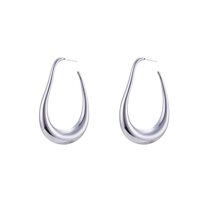 Pear Outlined Hoop Earrings