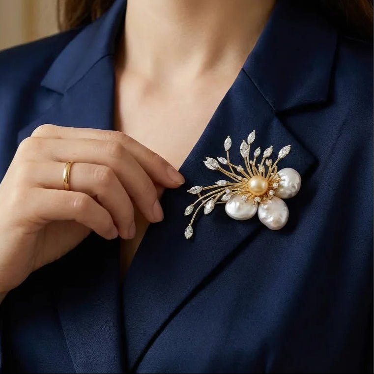 Pearl Starburst Brooch