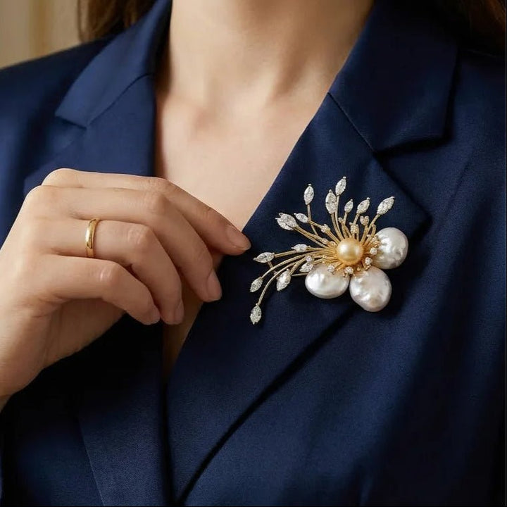 Pearl Starburst Brooch