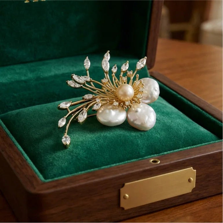 Pearl Starburst Brooch