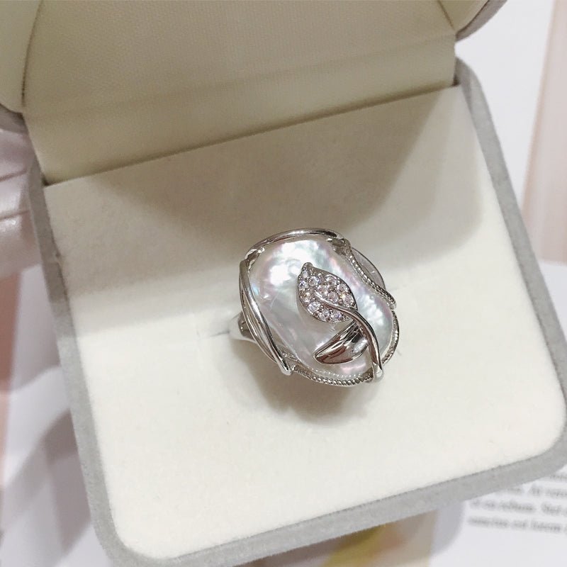 PearlLuster 925 Silver Adjustable Ring
