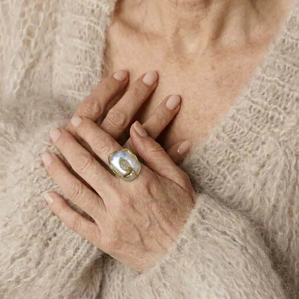 PearlLuster 925 Silver Adjustable Ring