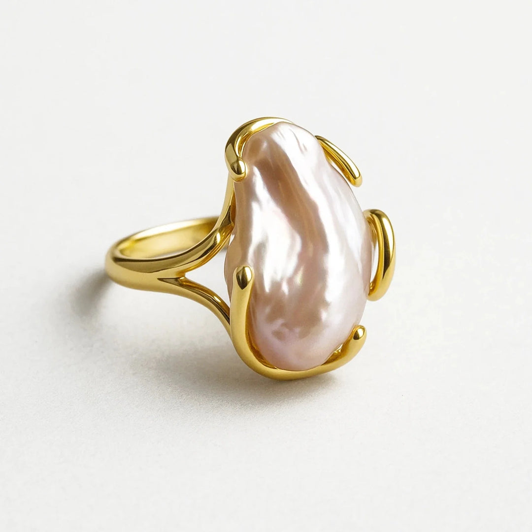 PearlLuster 925 Silver Adjustable Ring