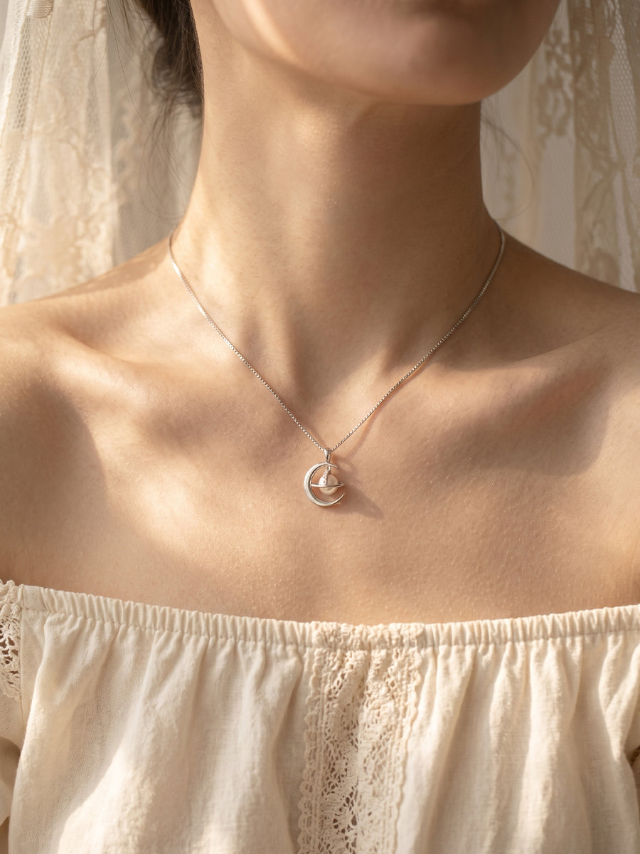 Pearl Saturn Necklace