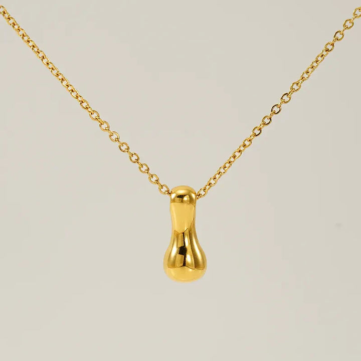 Necklace with balloon letters in 18 karat gold-plated stainless steel