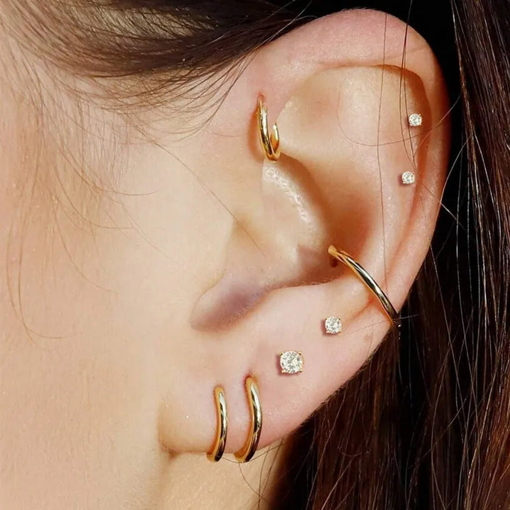 Classic hoops (11-13mm) - 18 karat gold-plated stainless steel