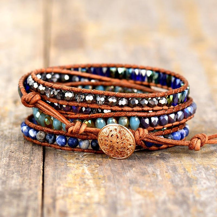 Lapis Lazuli & Sodalite Charm Wrap Bracelet