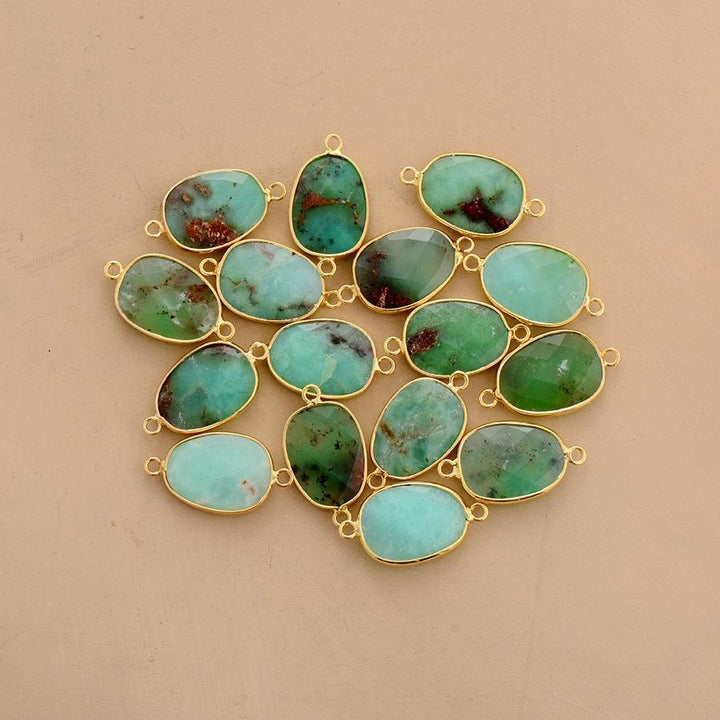 Green Jade Oval Charm Wrap Bracelet