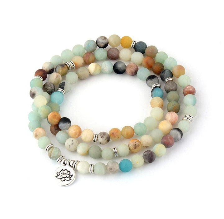 Tranquil Lotus – Amazonite Wrap Bracelet-Necklace