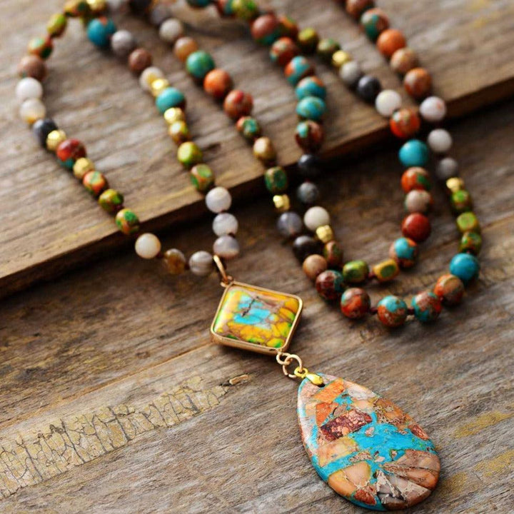 Imperial Jasper Double Pendant Necklace – Agate & Jasper