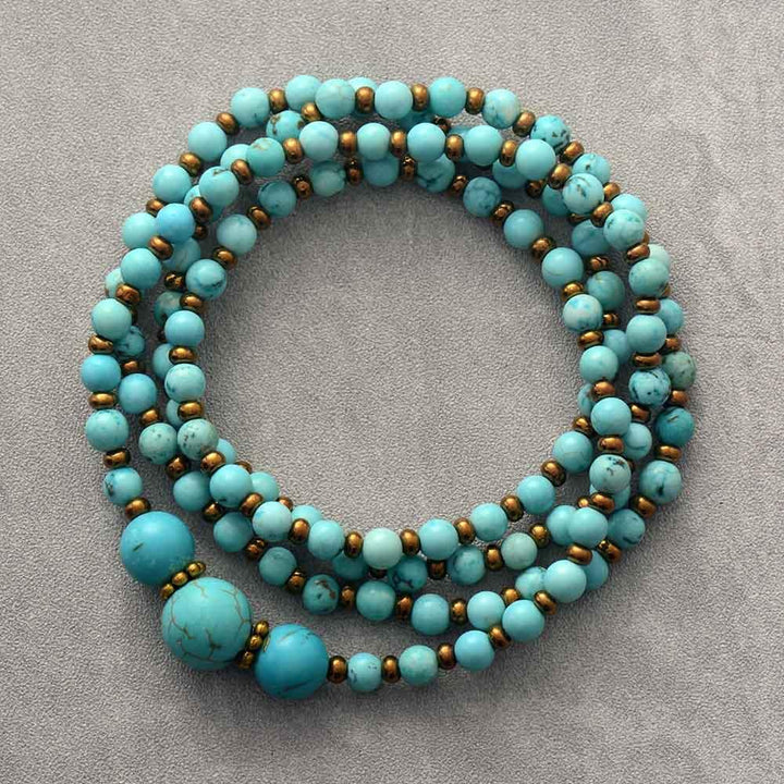 Turquoise Harmony Wrap Bracelet–Necklace