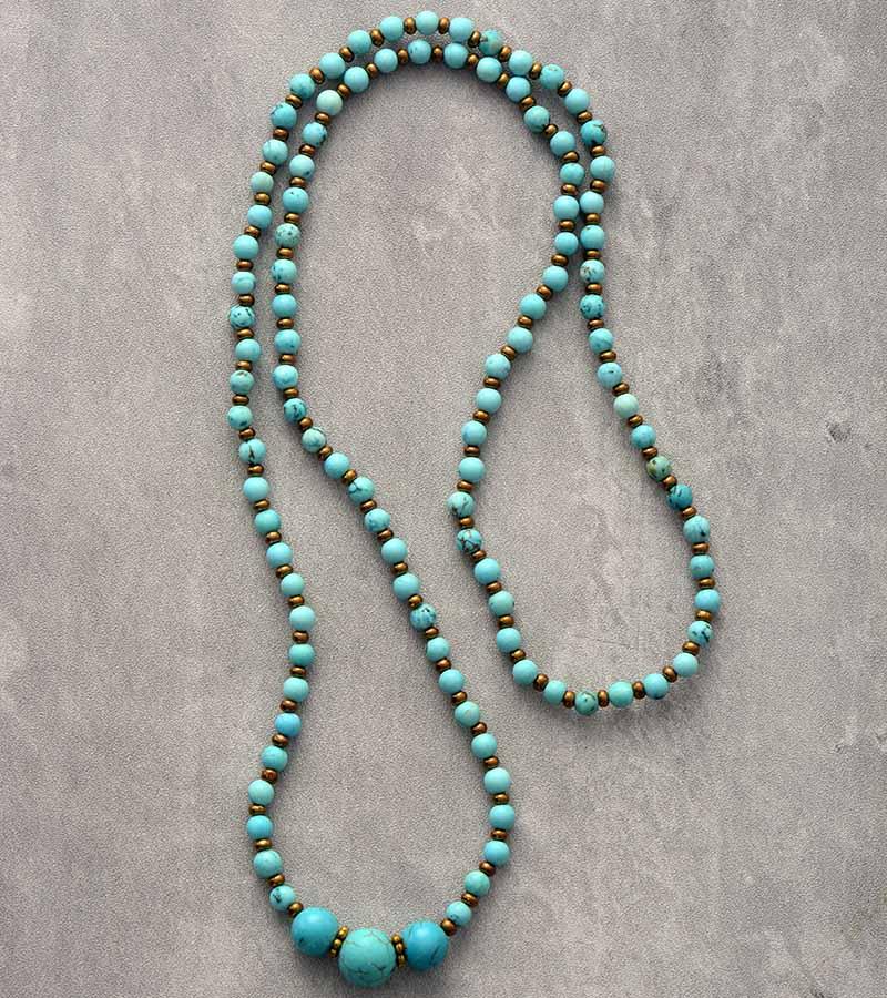 Turquoise Harmony Wrap Bracelet–Necklace