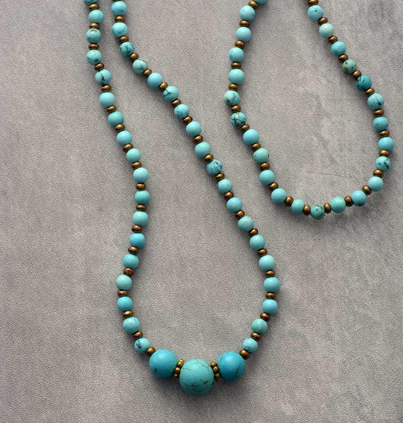Turquoise Harmony Wrap Bracelet–Necklace