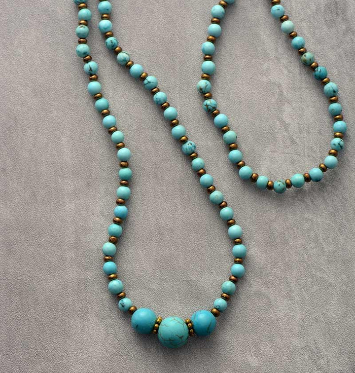 Turquoise Harmony Wrap Bracelet–Necklace