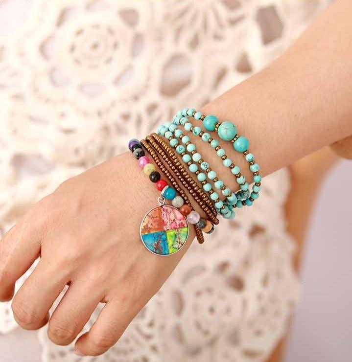 Turquoise Harmony Wrap Bracelet–Necklace