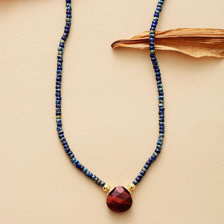 Red Jasper Teardrop Pendant Necklace