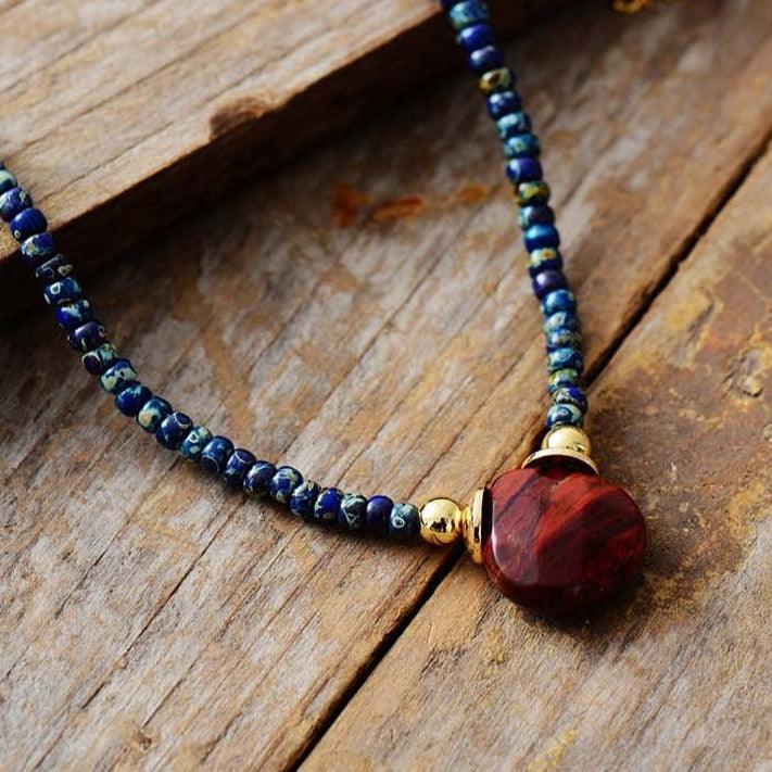 Red Jasper Teardrop Pendant Necklace