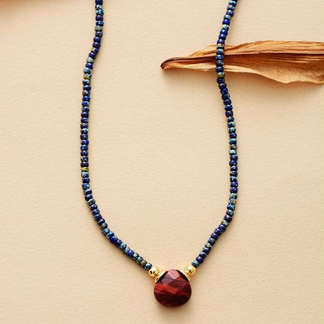 Red Jasper Teardrop Pendant Necklace