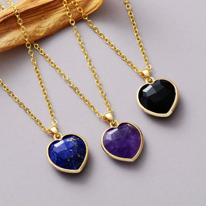 Amethyst Heart Pendant Necklace