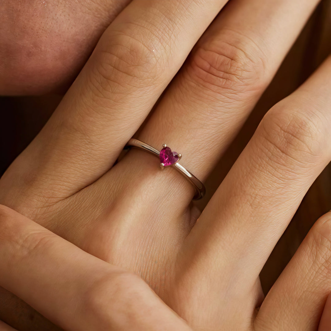 Be Your Best Self Heart Birthstone Ring