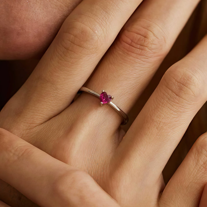 Be Your Best Self Heart Birthstone Ring