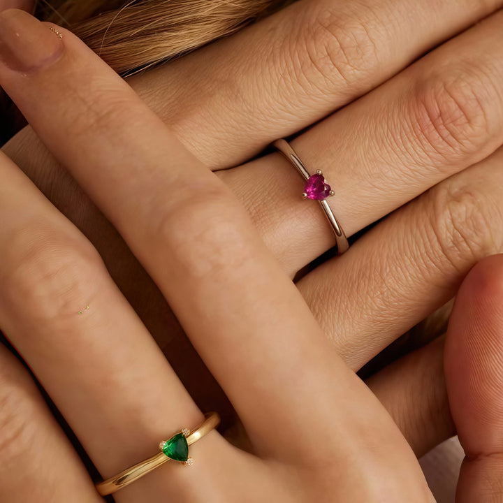 Be Your Best Self Heart Birthstone Ring