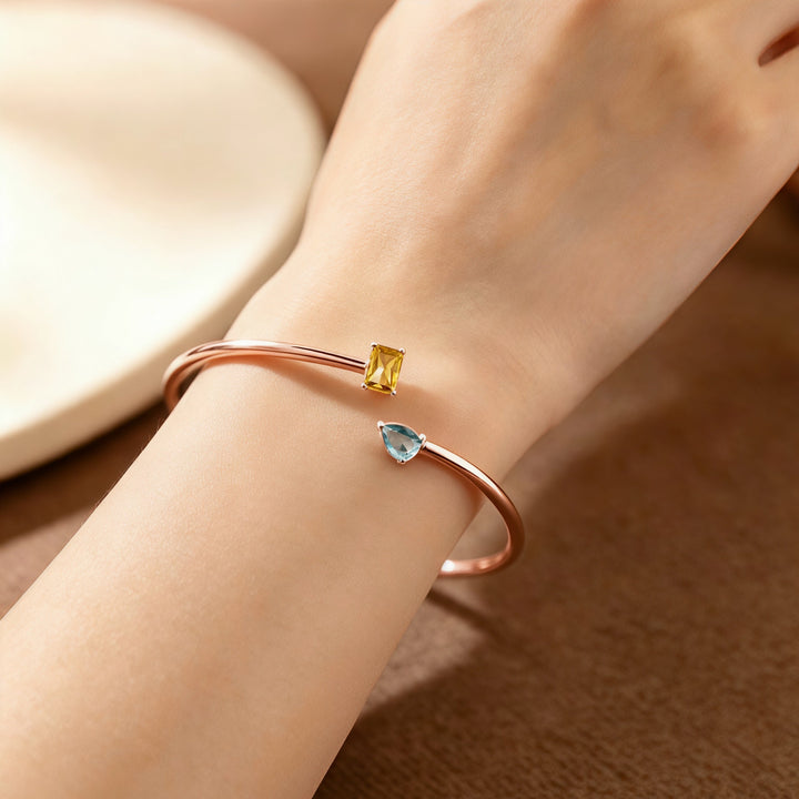 MOTHER AND DAUGHTER CUSTOM DOUBLE BIRTHSTONE BRACELET