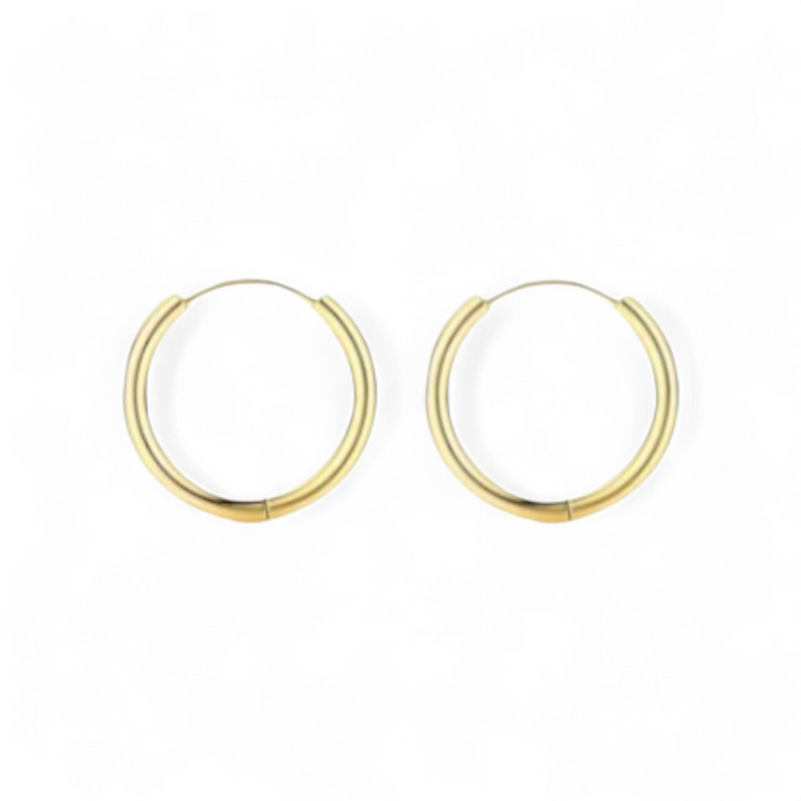Classic hoops (11-13mm) - 18 karat gold-plated stainless steel