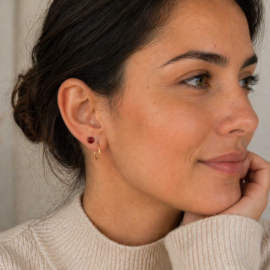 Hoops thin 18 karat gold-plated titanium 6 - 8 - 10 - 12 mm.
