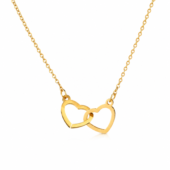 Heart in Heart Necklace in 18 Carat Gold-Plated Titanium